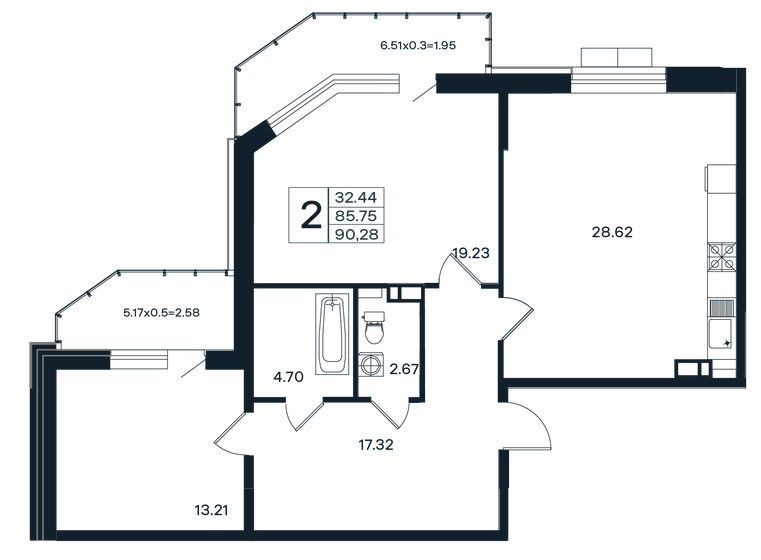 115,2 м², 3-комнатная квартира 25 000 000 ₽ - изображение 54