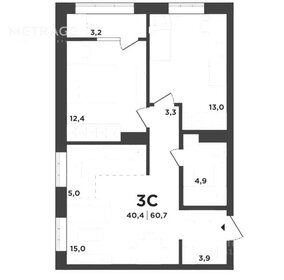 Квартира 56,3 м², 2-комнатная - изображение 1