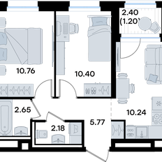 Квартира 43,2 м², 2-комнатная - изображение 3