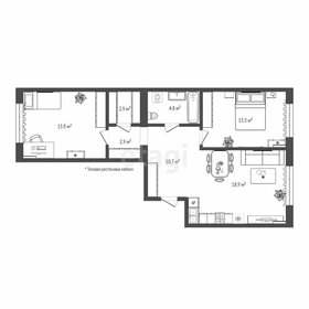 Квартира 69,4 м², 2-комнатная - изображение 1