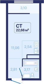 Квартира 22,7 м², студия - изображение 1