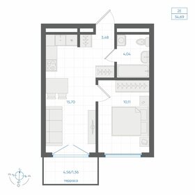 Квартира 34,7 м², 1-комнатная - изображение 1