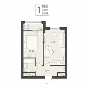Квартира 35,1 м², 1-комнатная - изображение 1