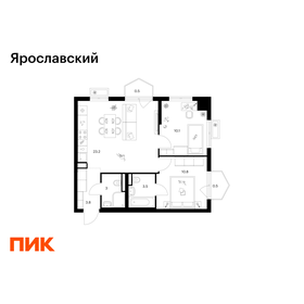 Квартира 55,4 м², 2-комнатная - изображение 1