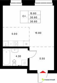 Квартира 30,6 м², студия - изображение 1