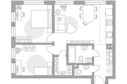 Квартира 64,7 м², 3-комнатная - изображение 1