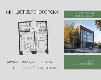 Квартира 43,6 м², 1-комнатная - изображение 1