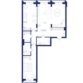 Квартира 105 м², 3-комнатная - изображение 1