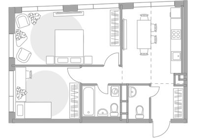 Квартира 55,4 м², 2-комнатная - изображение 1