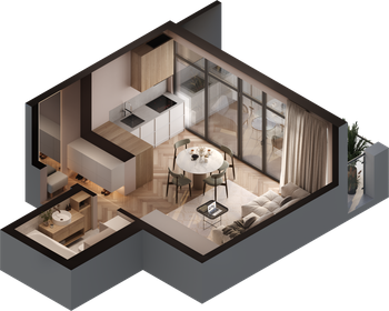 Квартира 37 м², 1-комнатные - изображение 1