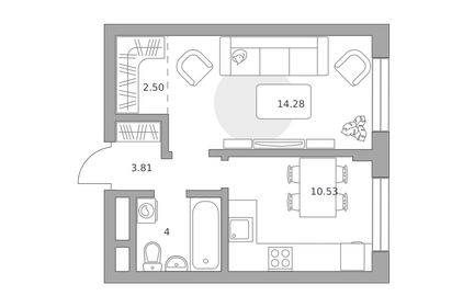 Квартира 35,1 м², 1-комнатная - изображение 2