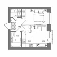 Квартира 37,3 м², студия - изображение 2