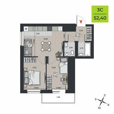 Квартира 53,8 м², 3-комнатная - изображение 3
