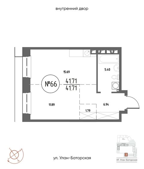 41,6 м², 1-комнатная квартира 8 932 000 ₽ - изображение 47