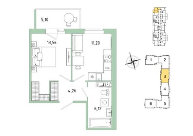 Квартира 36,7 м², 1-комнатная - изображение 1