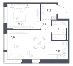 Квартира 40,8 м², 1-комнатная - изображение 1