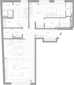 Квартира 134 м², 2-комнатная - изображение 1
