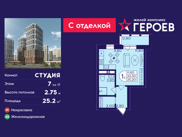 Квартира 25,2 м², студия - изображение 1