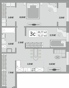 Квартира 74,9 м², 3-комнатная - изображение 1