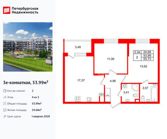 Квартира 54 м², 2-комнатная - изображение 1