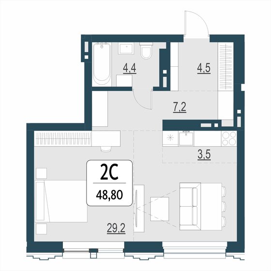 55,4 м² дом, 4,9 сотки участок 5 800 000 ₽ - изображение 71