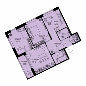 Квартира 60,7 м², 3-комнатная - изображение 1