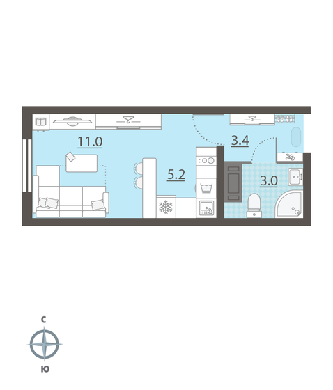 22,5 м², квартира-студия 3 390 750 ₽ - изображение 41