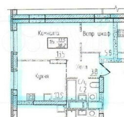 Квартира 38 м², 1-комнатная - изображение 3
