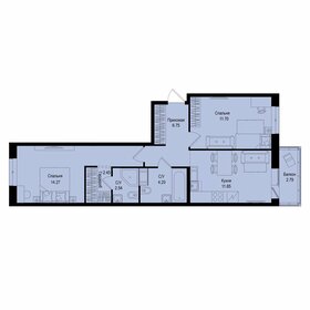 Квартира 54,5 м², 2-комнатная - изображение 1
