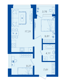 Квартира 49 м², 2-комнатная - изображение 1