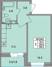 Квартира 38,4 м², 1-комнатная - изображение 1