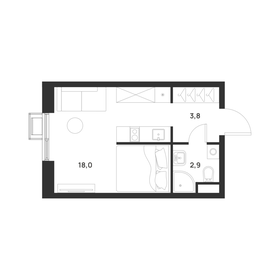 Квартира 24,7 м², студия - изображение 2