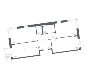 Квартира 80,8 м², 3-комнатная - изображение 1