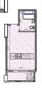 Квартира 28,9 м², студия - изображение 1