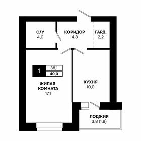 Квартира 40 м², 1-комнатная - изображение 1