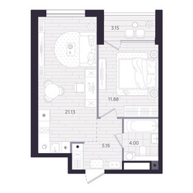 Квартира 43,8 м², 1-комнатная - изображение 1