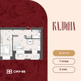 Квартира 51,7 м², 2-комнатная - изображение 1