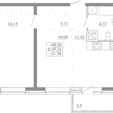 Квартира 52 м², 2-комнатная - изображение 3