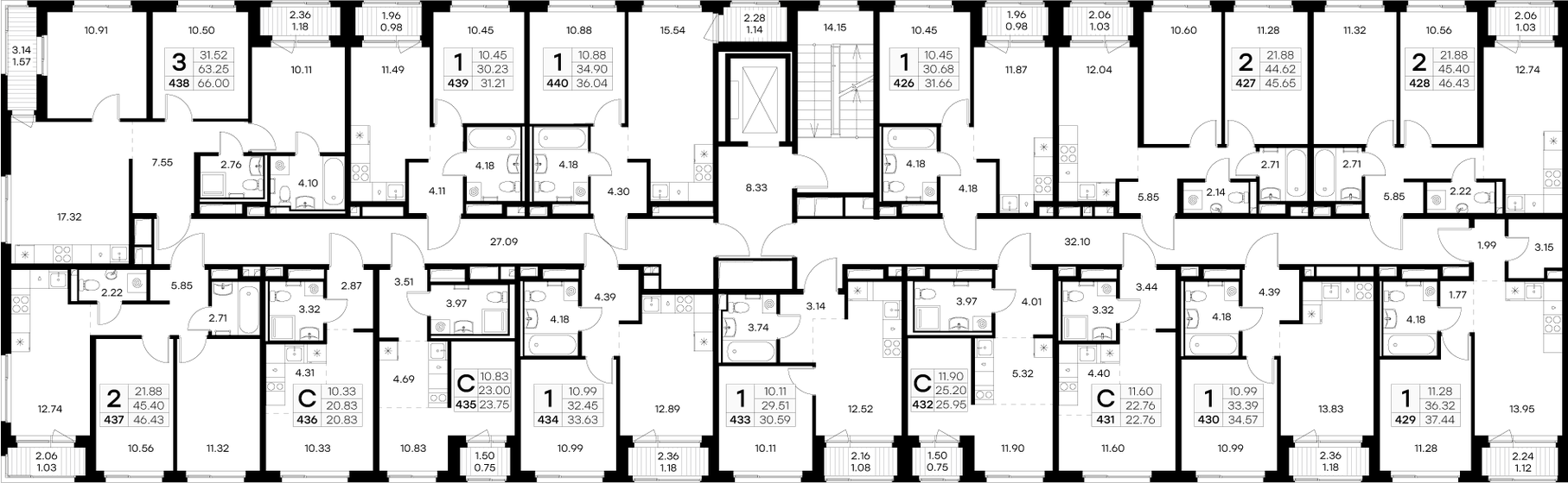 44 м², 1-комнатная квартира 4 890 000 ₽ - изображение 53