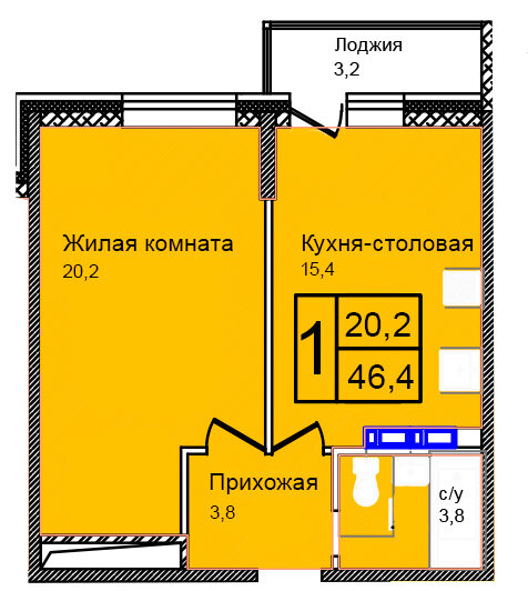 Варианты планировок ЖК «Троицкий» - планировка 8