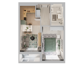 Квартира 39,8 м², 1-комнатная - изображение 1