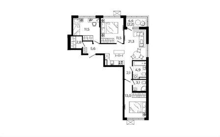 Квартира 78 м², 3-комнатная - изображение 2