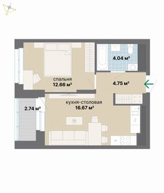 Квартира 40,9 м², 1-комнатная - изображение 1