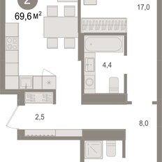 Квартира 69,6 м², 2-комнатная - изображение 3