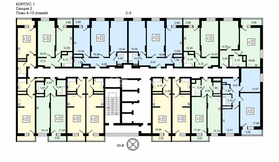 42,1 м², 1-комнатная квартира 4 944 000 ₽ - изображение 49