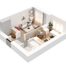 Квартира 33,1 м², 1-комнатная - изображение 2
