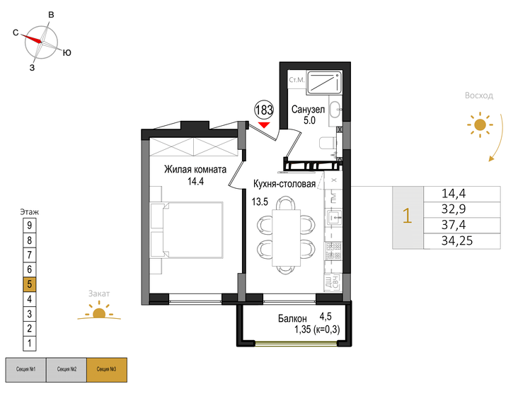 29,1 м², 1-комнатная квартира 6 500 000 ₽ - изображение 107