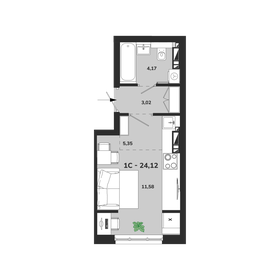 Квартира 24,1 м², 1-комнатная - изображение 1