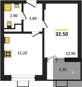 Квартира 32,5 м², 1-комнатная - изображение 1