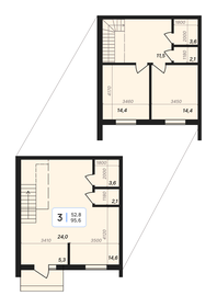 Квартира 95,6 м², 3-комнатная - изображение 1